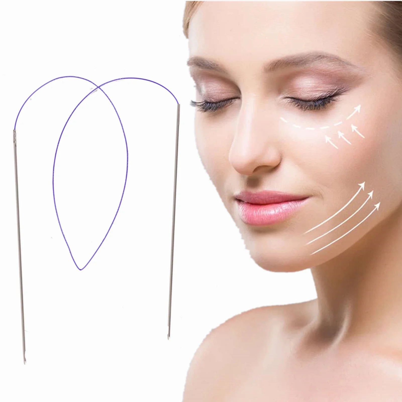 absorbable pdo thread lift double needle 3d cog pcl thread lift nose