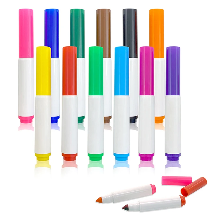 Manufacturing oem non toxic 12 colors 7 mm jumbo tip watercolor markers pantone marker pens with custom colors