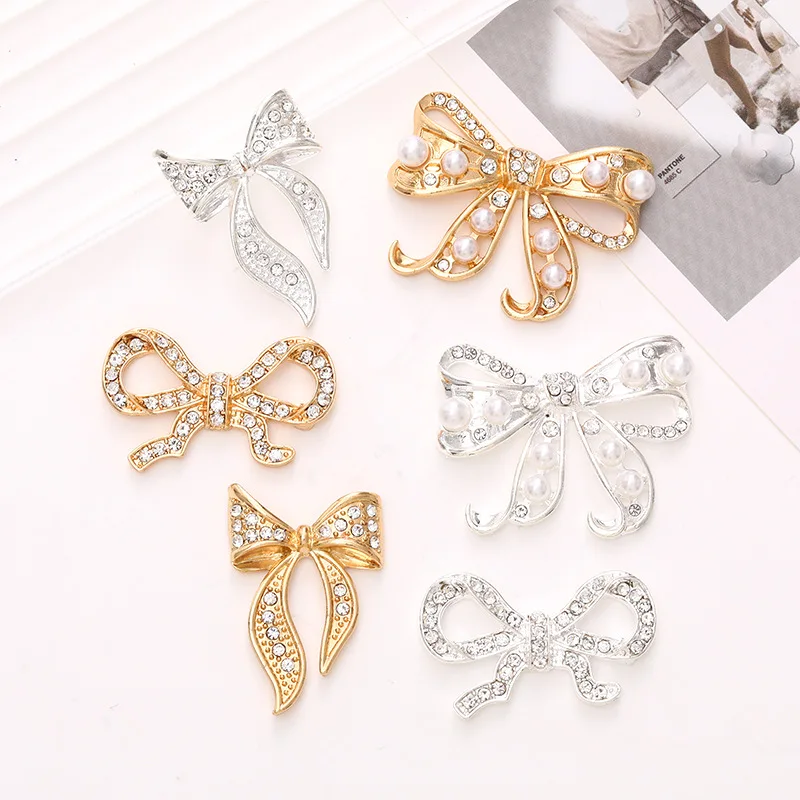PVC & Rubber Rhinestone Shoe Charms Upper & Back Shoe Decorations with Chains Style Clog Charm for Bottom Position