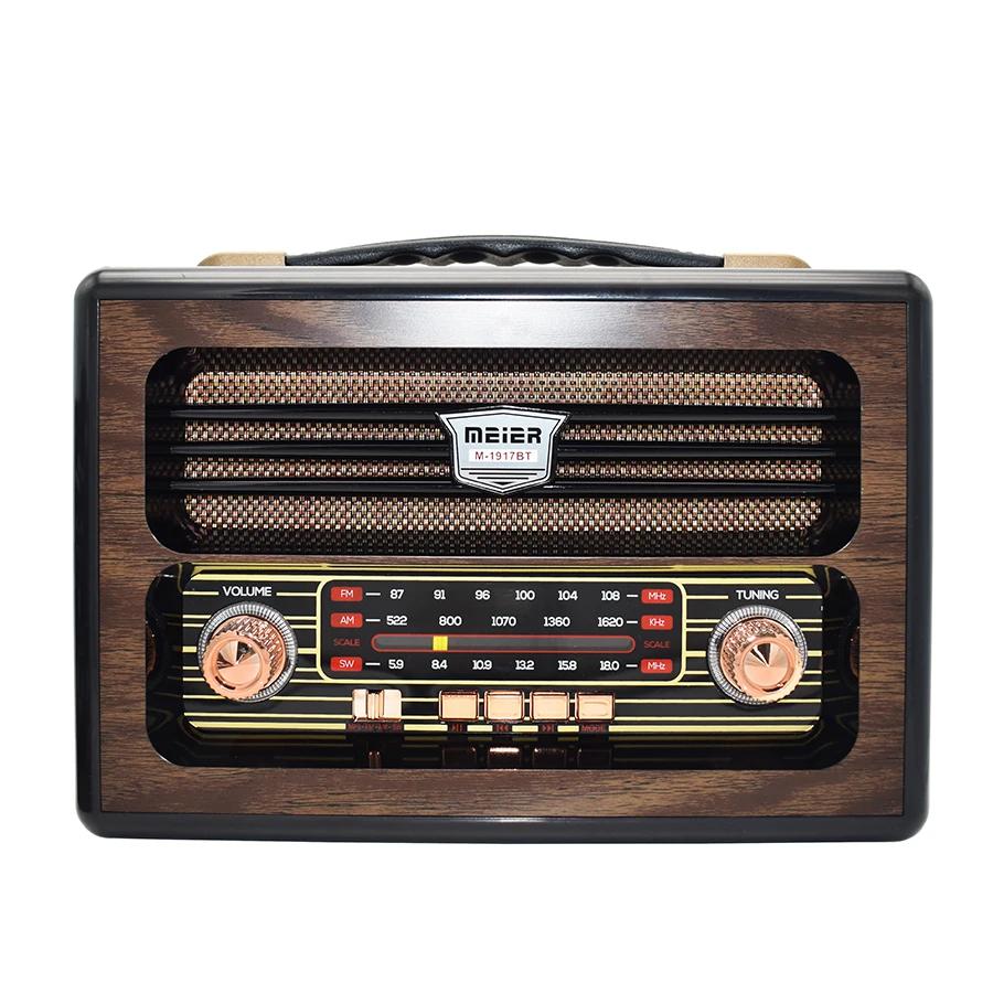Multiband 1917BT Old Vintage Antique Wooden Radios BT FM Radio Receiver for Home Support USB Audio Player Boombox Radio Factory