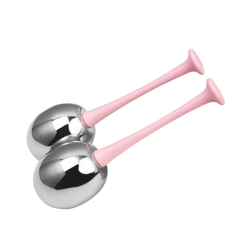 SODOLUX Private Logo cryo rose gold skin care massage stainless steel beauty roller Ice Globes facial massager