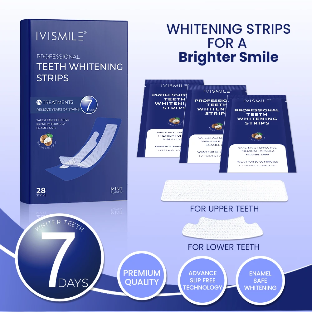 Отбеливающие полоски для зубов, без пероксида
