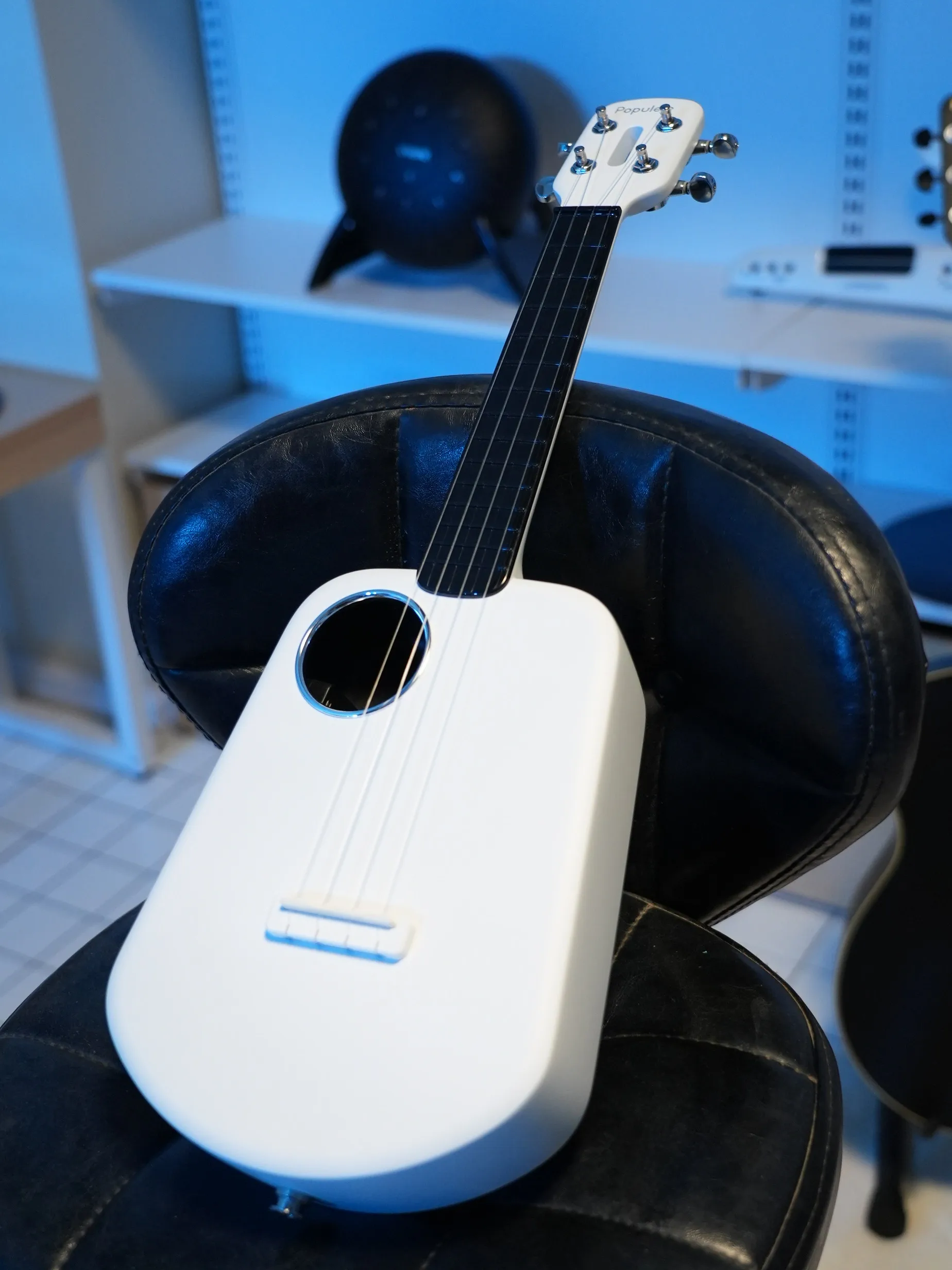POPULELE  Pro 2 Carbon Fiber Smart Ukulele Easy to Learn with APP Lesson 56 LED Built-in Lights Guidance For Student