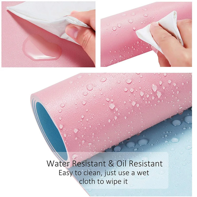 Custom Dual-Sided Multifunctional Desk Pad Waterproof Desk Blotter Protector Leather Large Desk Writing Mat Mouse Pad