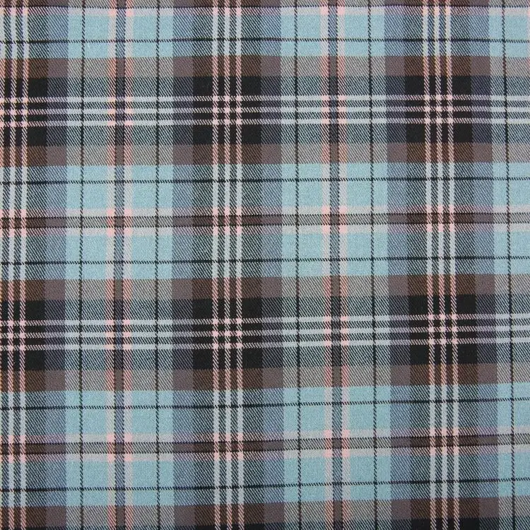 TR woven plain dyed stretch multicoloured checked grid print striped big plaid scottish school uniform design check skirt fabric
