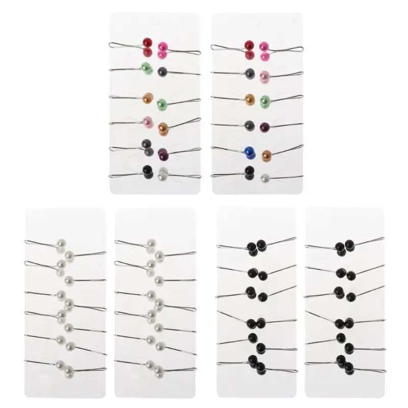 2021 Newest Fixed Large Head Turban Muslim Hijab Clip Jewelry Accessory Crystal Ball Brooch Pins with Pearl for Girls and Woman