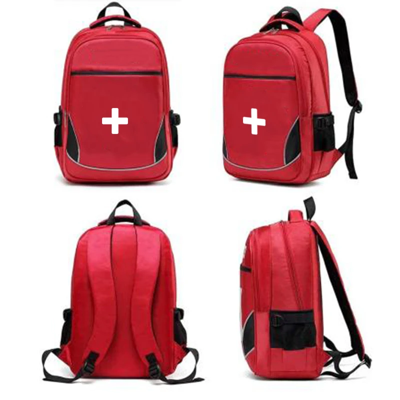 Custom First Aid Backpack Durable Red Empty First Aid Emergency Medical Bag