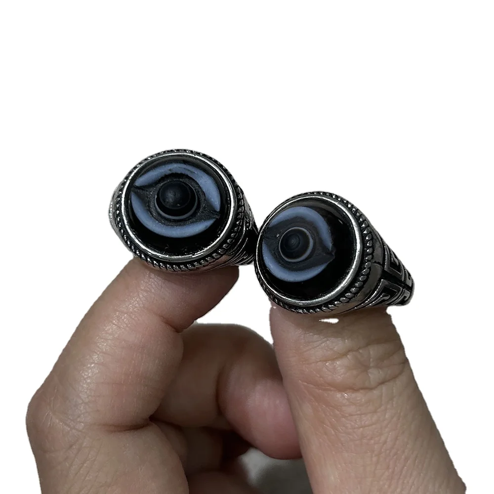 Real Gemstone Hand Carved Illuminati Ring