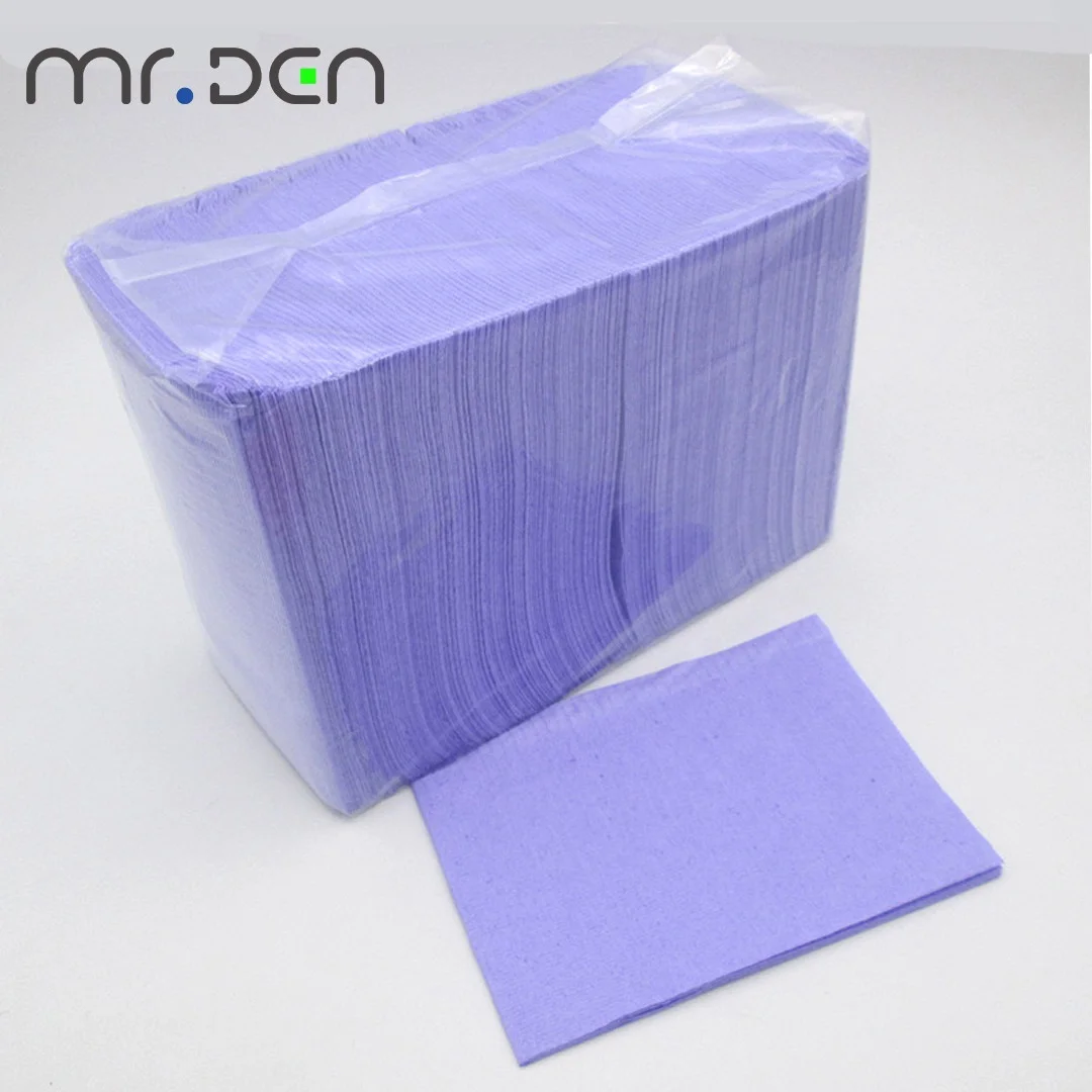 MRDEN Hot Low Price Disposable Waterproof Colorful Three-layer Surgical Dental Bibs for Dental Consumables
