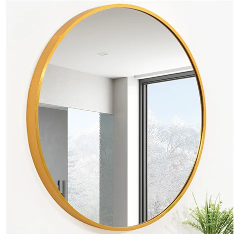
China factory wholesale all siz Decorative Round Shape metal framed mirror Aluminium Plated Wall Mirror for hotel house 50,60,80 