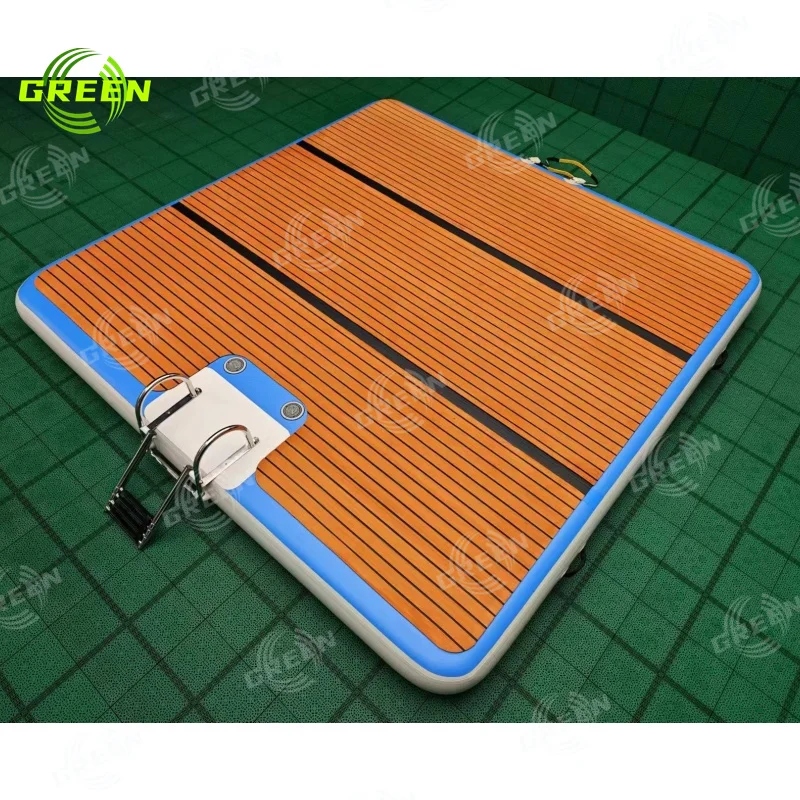 Green Sup Dock Yacht Dry Dock Jet Ski Floating Inflatable Pontoon Boat Dock with Accessories Water Play Equipment