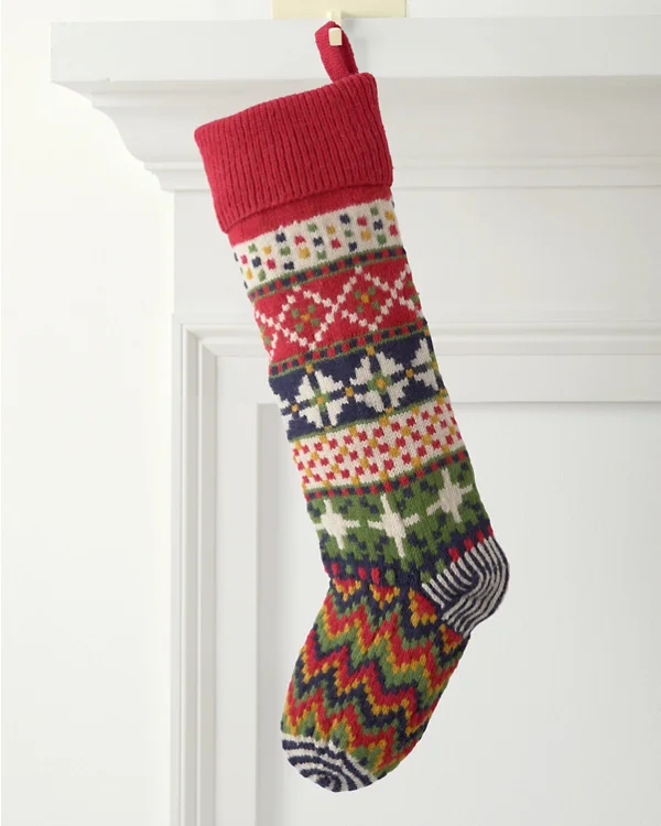 Woolen Stocking Collection Personalized Green Navy Snowman Flowers Chunky Knit Christmas Stockings