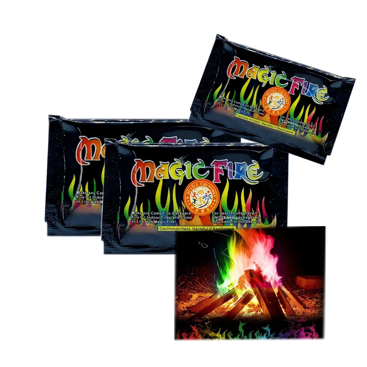 25g Long-Lasting  Pulsating  wood burning  rainbow Color Changer art colored flame magic Mystical Fire  powder for sale
