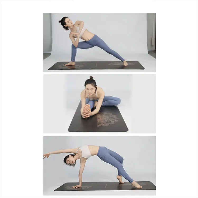 High Density Fitness Anti-Slip Black Custom Logo Pu Rubber Thick Yoga Mat For Men