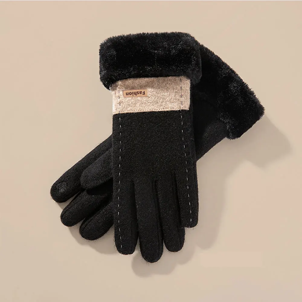 Winter Warm Cashmere Gloves Proof Wind Waterproof Lady Gloves Wholesale  Warm Thick Gloves