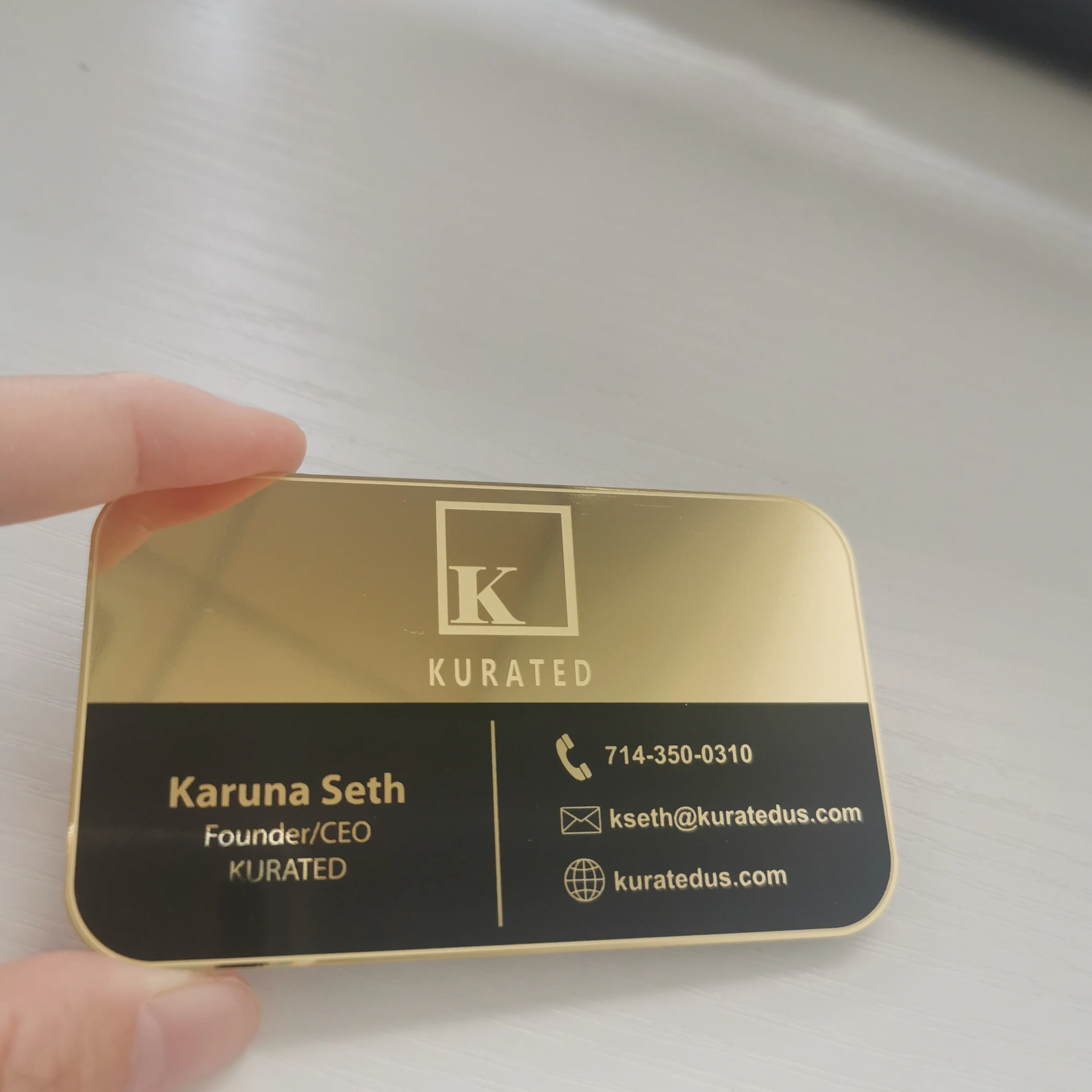 NEW Gold Stainless Steel Create Own Smart Custom Business Card Black Metal Business Cards With Logo