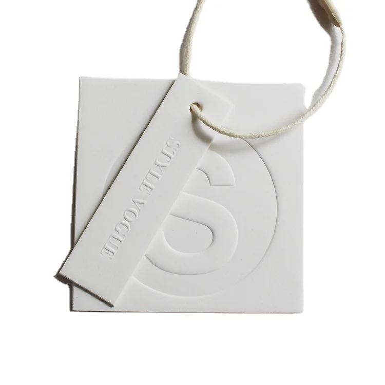 OEM Garment Accessories Custom Brand Name Logo Printed Cardboard String Kraft Paper Jewelry Clothing Hang Tag  with string