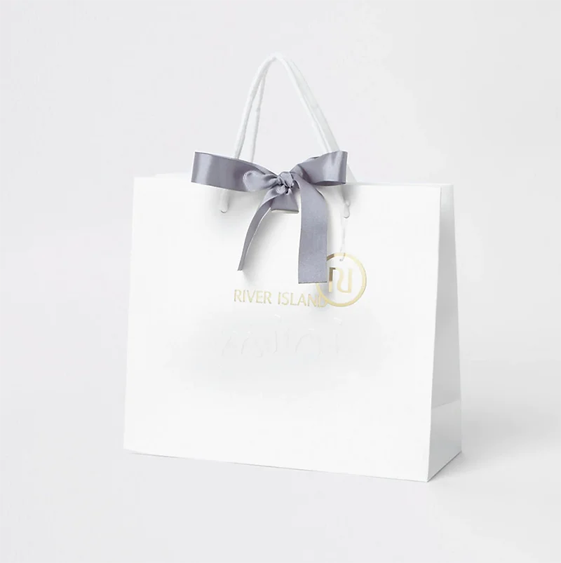 Small Black Flower Square Craft Paper Bags Jewellery Packaging Gift Bags Retail Bags With Custom Logo