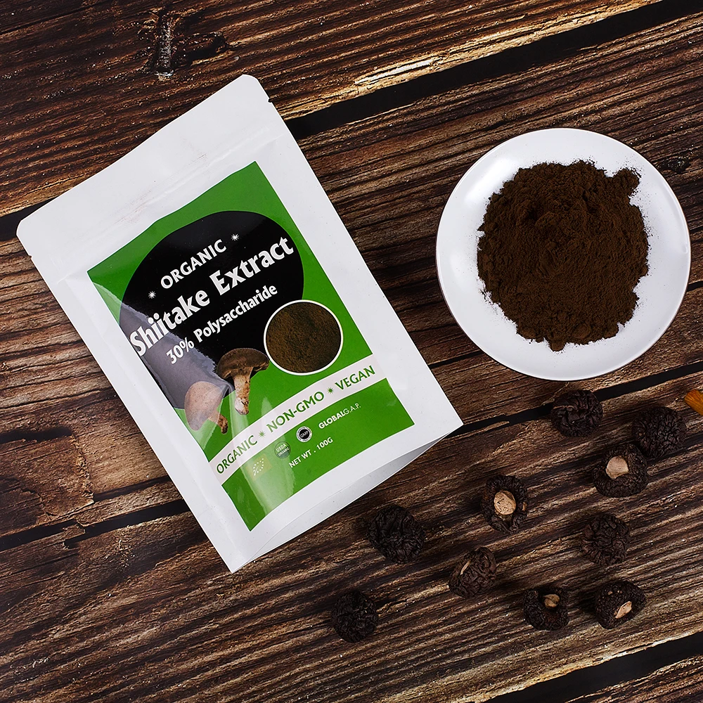 shiitake mushroom extract powder 30% polysaccharide shiitake fruit body  extract powder 100g packing