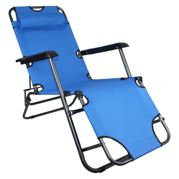 
Outdoor steel pipe metal leisure dual-use lazy lunch break folding chair recliner 