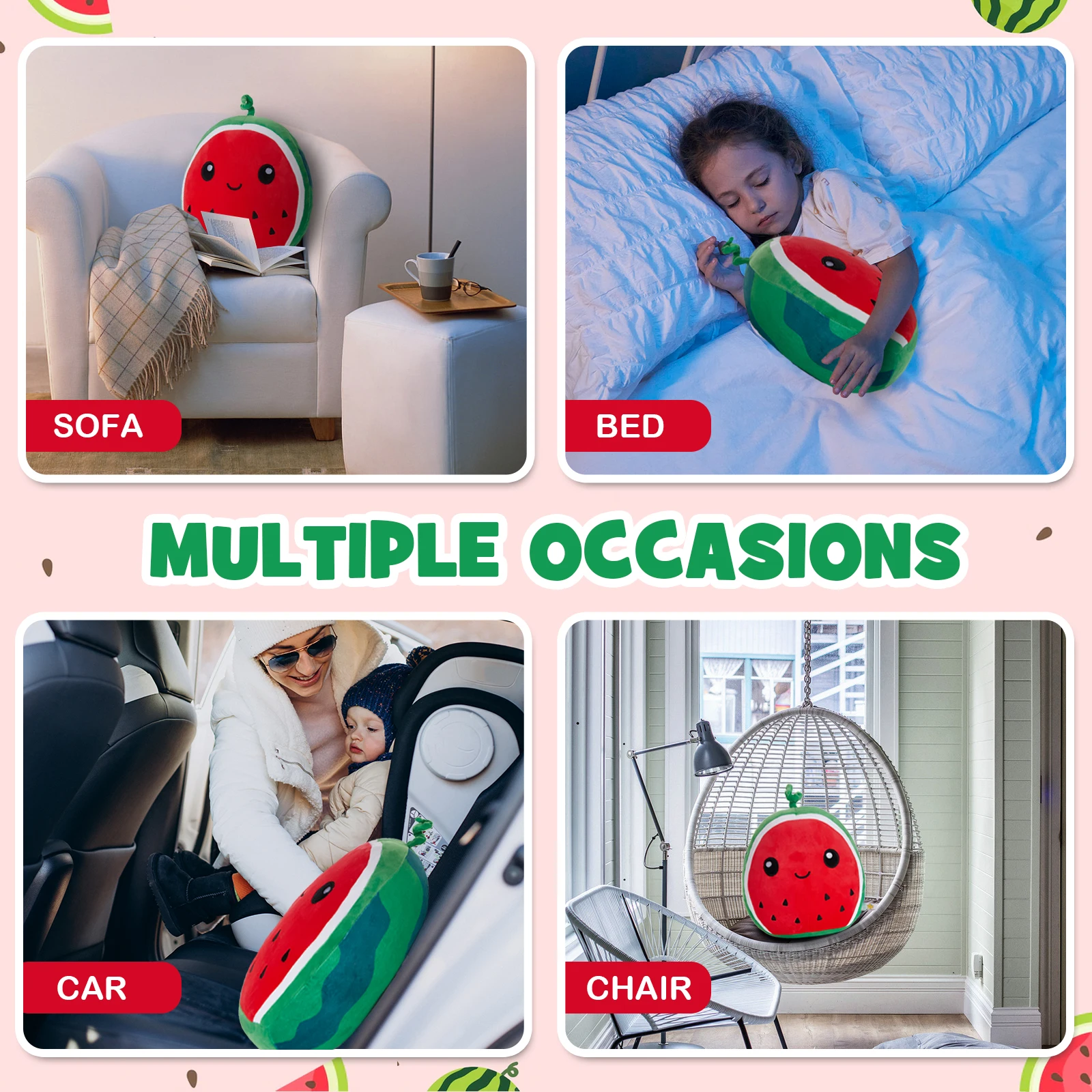 30cm Soft Cartoon Watermelon Summer Fruit Plush Toy Squishy Plush Pillow Home Decor Birthday Gift Wholesale Customization