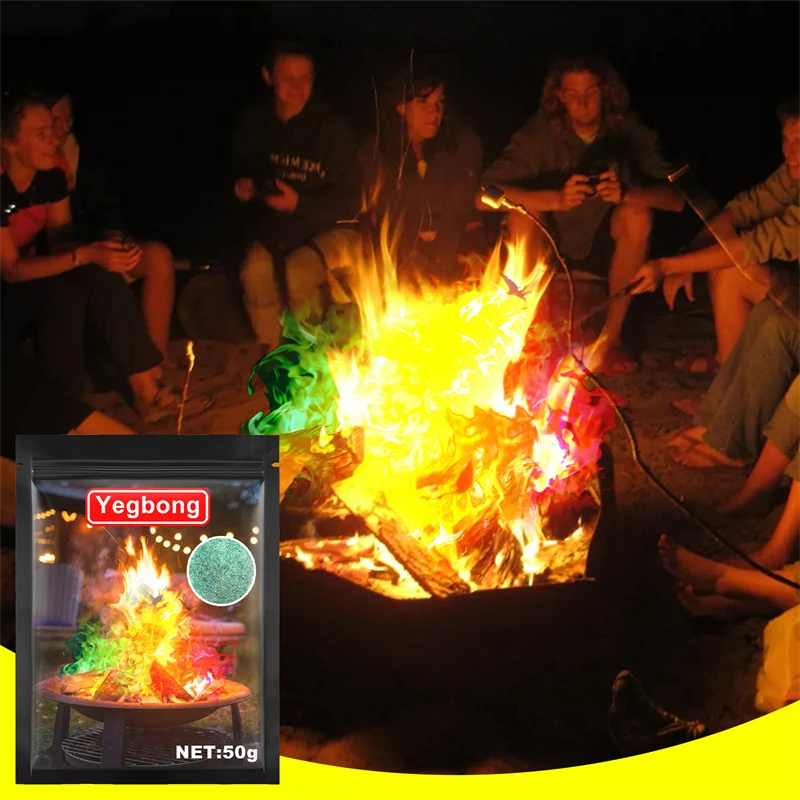 Yegbong 50g campfire color changing powder beach color supplies scene bonfire atmosphere layout metal color powder for party