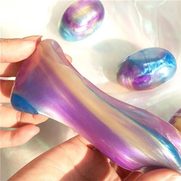 Hot selling crystal slime ball toys supplies creative diy soft clay antistress plasticine slime egg set