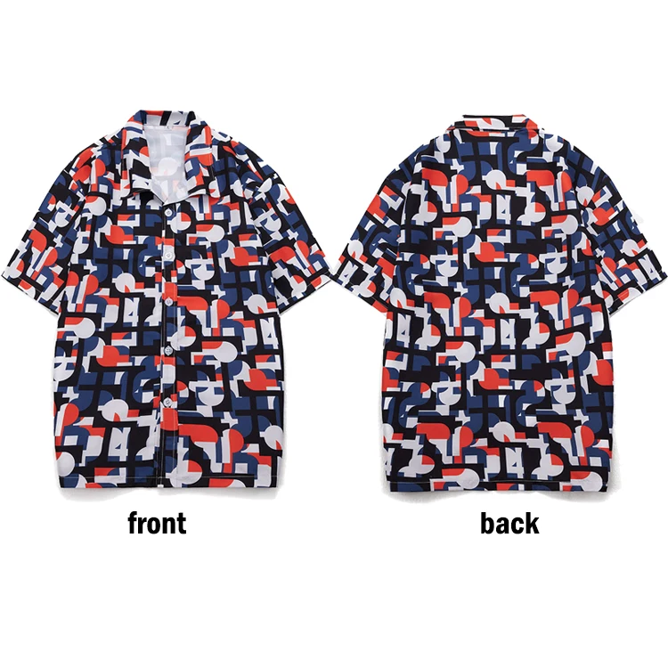 2023 new arrival mens plus size hawaiian shirts wholesale custom Tropical floral printing casual beach shirts resort wear