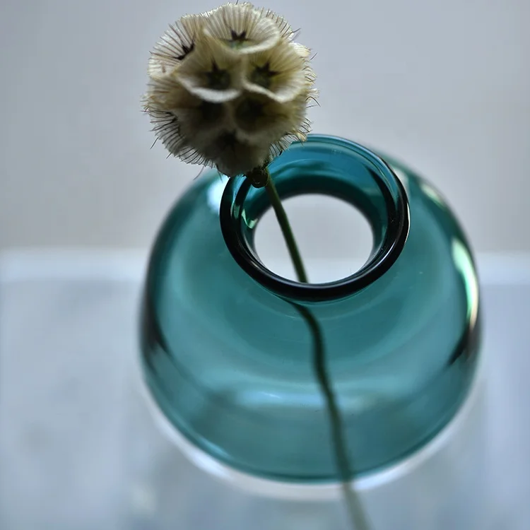 Bixuan Vases Mixed Turquoise Clear Glass Single Flower Arrangement Mini Bud Vase Table Decor Centerpieces Aromatherapy Bottle