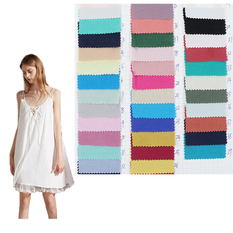 Custom Plain Woven 21s Spring Summer Textile 100% Viscose Rayon Challi Fabric