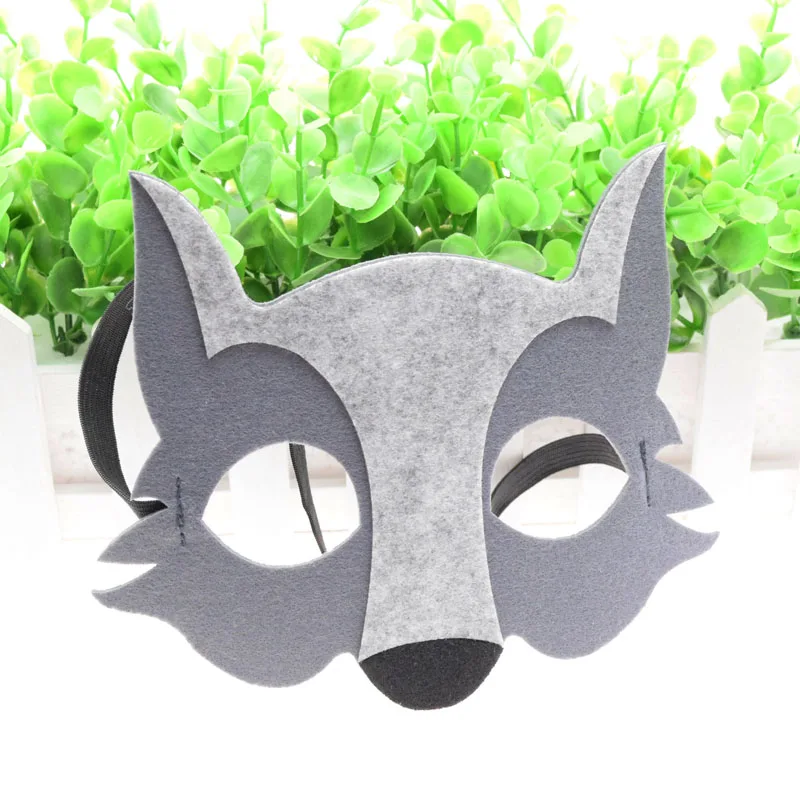 Factory Wholesale Wolf and Fox Masquerade Felt Face Animal Party Masks for Halloween Lightweight