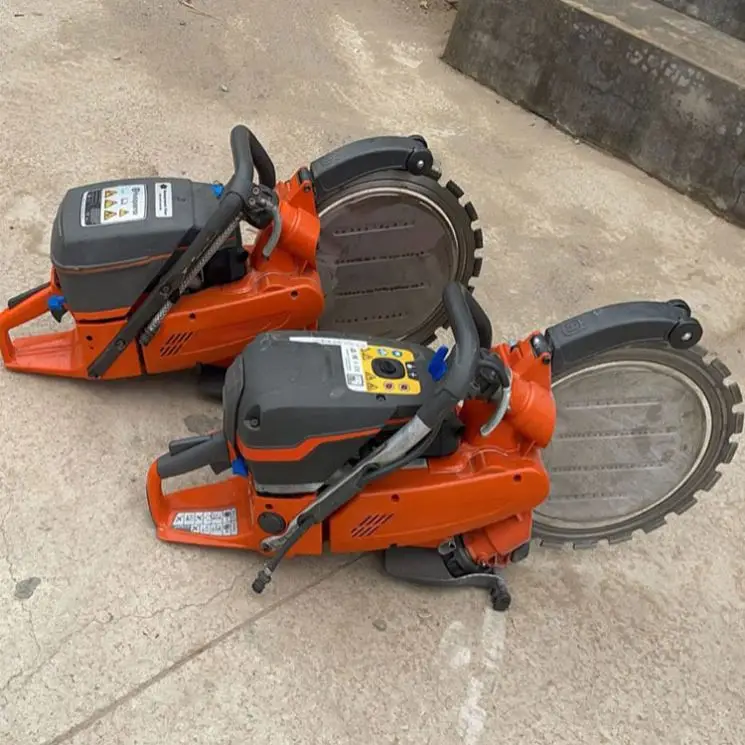 gasoline ring saw concrete cutter cuts concrete and masonry in alteration, renovation and new construction work