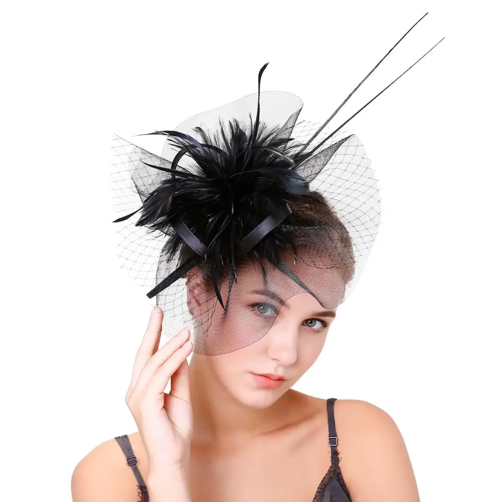 2020 Fashion Bridal Decorations Feather bowler hat Wedding Fascinators Hats Kentucky Derby hats