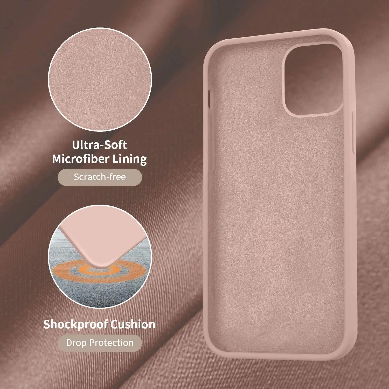 For iPhone 12 Rubber Cover Luxury Microfiber Rubber Liquid Silicone Phone Case For iPhone 11 12 Mini Pro Max Matte Silicone Case