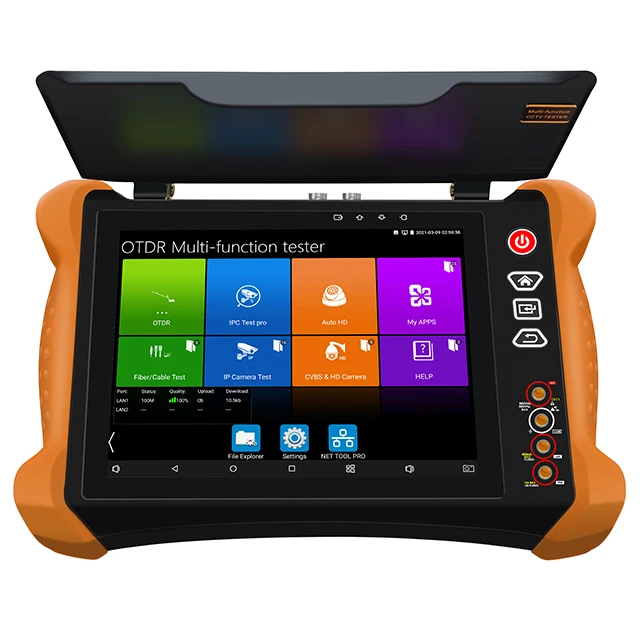 New 8 inch unti-sunlight cover design top quality cctv wifi ipc tester with 8MP CVI TVI AHD OTDR camera tester