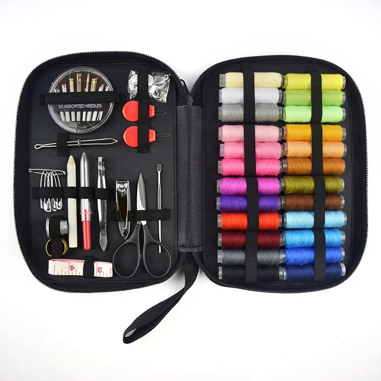 Professional PU sewing kit with texture and wholesale sewing kit with 24 threads for home