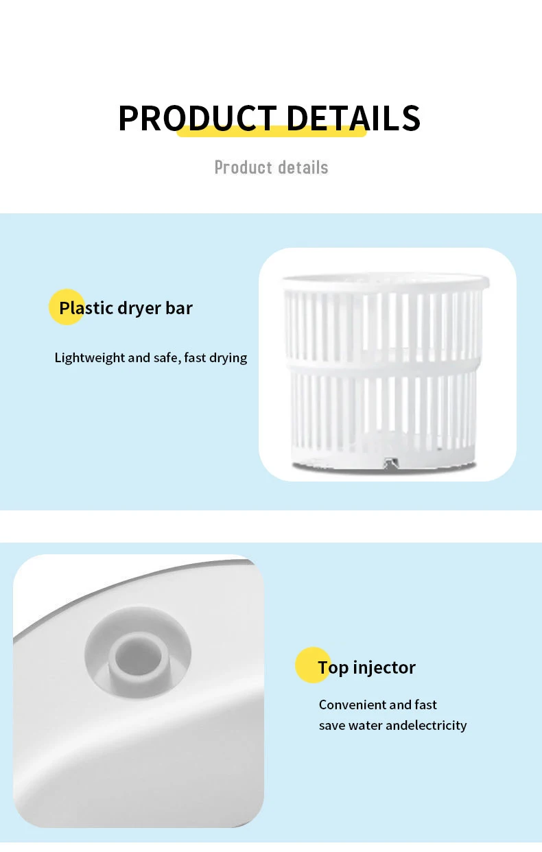 Mini Semi-Automatic Household Washing Machine for Rental Housing and Dormitories Integrated Elution and Ultrasonic Cleaner