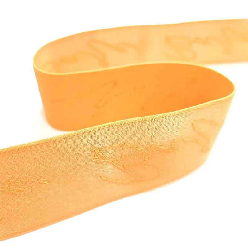 1.5 inch elastic band soft durable carved logo shiny custom jacquard elastic band for underwear