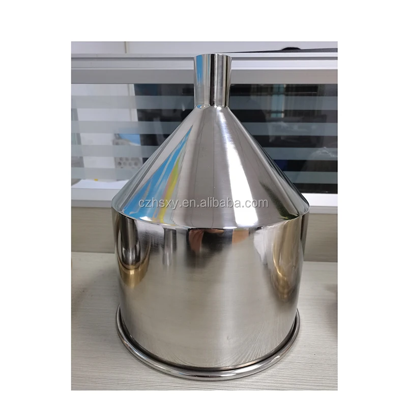 China Customized Stainless Steel Funnel Hopper Metal Cone Spinning