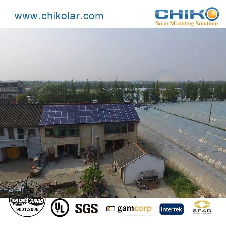 High efficient solar panel roof mounting steel structure for tile roof