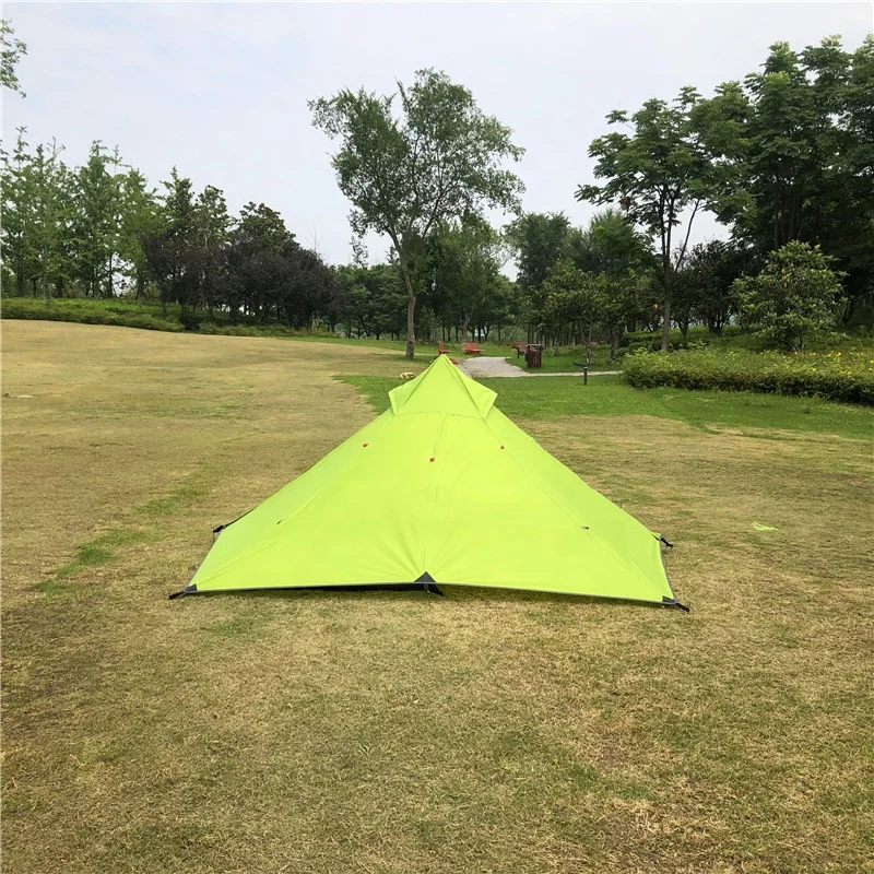  Сверхлегкий 2 человек пеший Туризм палатки пирамида из двух туриста палатка темно-зеленый бесштоковый двойной слой
