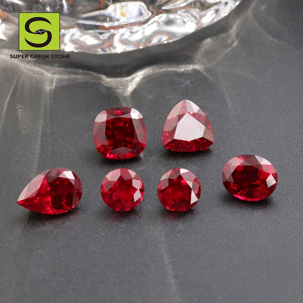 SuperGS Wholesale Ruby Stone Loose Gemstones Cushion Cut Lab Grown Ruby Gemstone For Jewelry Making