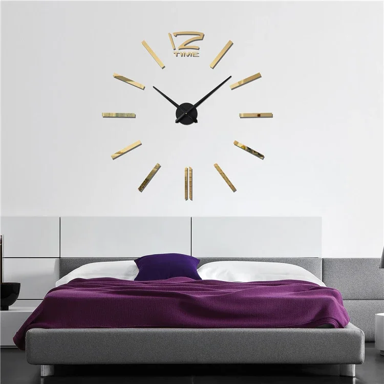 New Design Online Best Seller Home DIY Decor Modern Eco-friendly Bedroom 3D Mirror Wall Sticker Decoration Clock