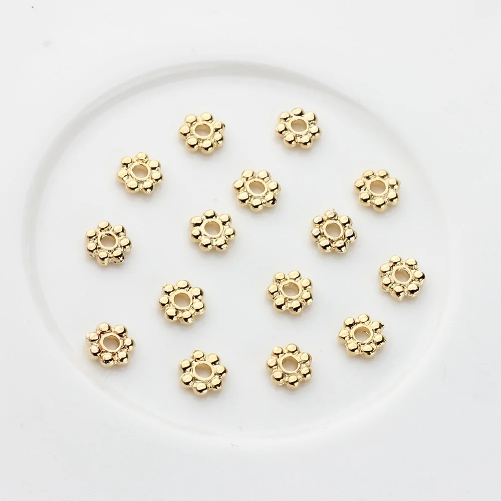 5mm Copper electroplating 14K Gold Snow Beads DIY Accessories Pendant