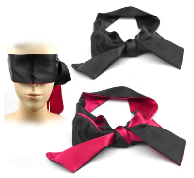 BDSM Bondage Restraint Sex Game Super Ribbon Satin Eye Mask Adult Women Blindfold Ribbon Reversible Bondage
