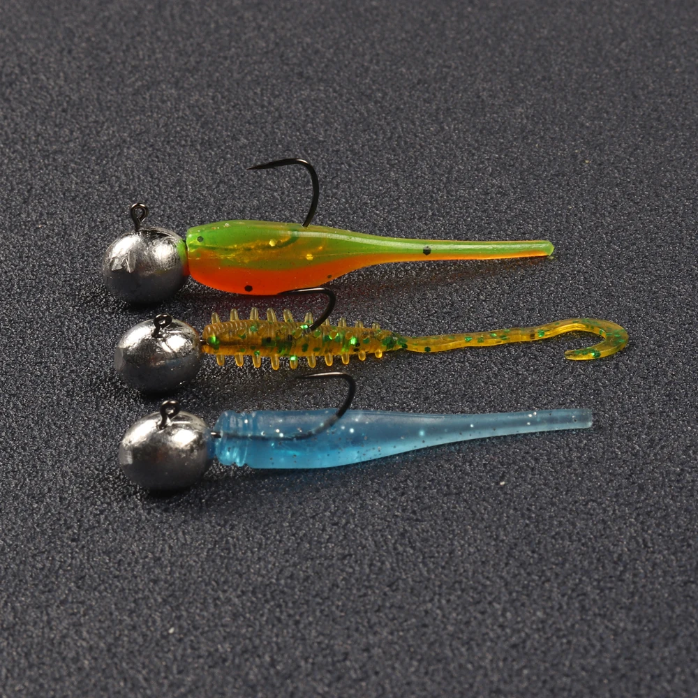 JOHNCOO 10pcs Per Bag Fish Hook  2.5g 3g 5g 7g Jig Head 2 Barbs Crappie Baby Shad Fishing Hooks Jigs