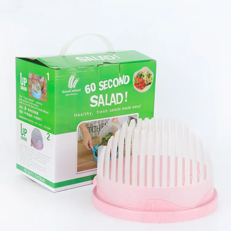 Salad Maker Multi-Function Kitchen Colander Fresh Fast Fruit Vegetable Salad Chopper Slicer Serving Salad Cutter Bowl