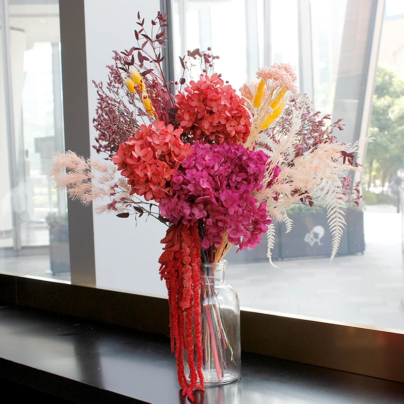 Best Natural bouquet flower wedding dried flowers bouquet preserved  wholesalers  flower teddy bouquets Gifts for Events
