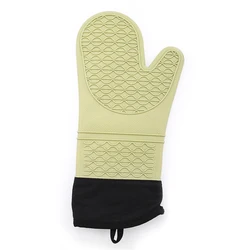 Extra Long Waterproof Kitchen Heavy Duty Double Cotton Silicone Oven Gloves Cooking Mitt