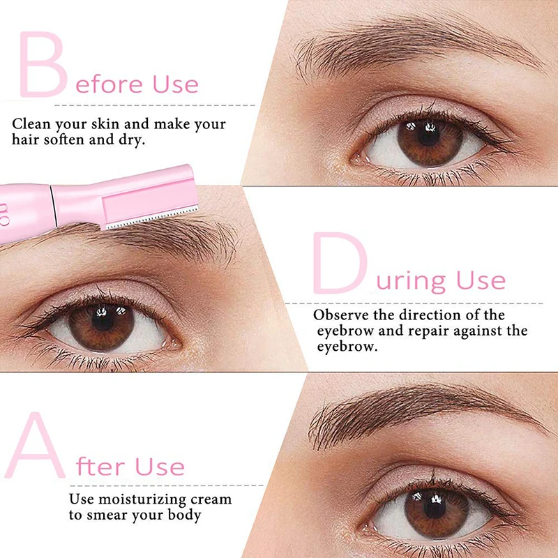 MRY Facial Eyebrow Trimmer Face Eye Brow Shaper Shaver Stainless Steel Blades Waterproof Mini Dermaplaning Tool Trimmer